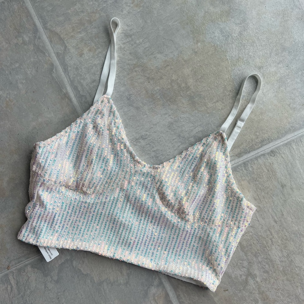 White sparkly tank top